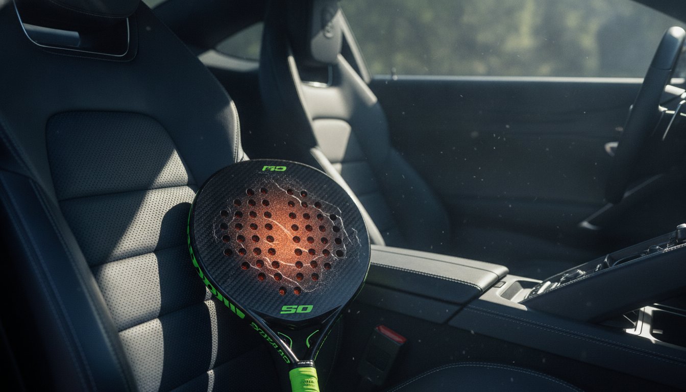 Padelracket bewaren in de auto: waarom dit de levensduur van je racket verkort