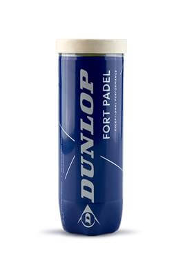 Dunlop Fort Padel ballen verpakking in blauw, hoogwaardige padelballen, bestelpadel aanbieding.