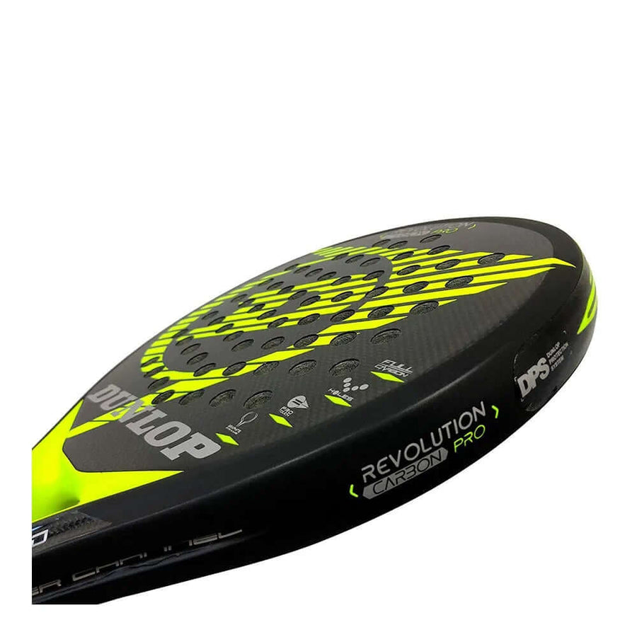 Dunlop Revolution Carbon Max padel racket side view, beschikbaar bij bestelpadel.nl, optimaal voor elke padelspeler.