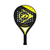 Dunlop Speed Attack 2.0 padelracket in zwart en geel, ideaal voor geavanceerde spelers, bestelpadel aanbieding.